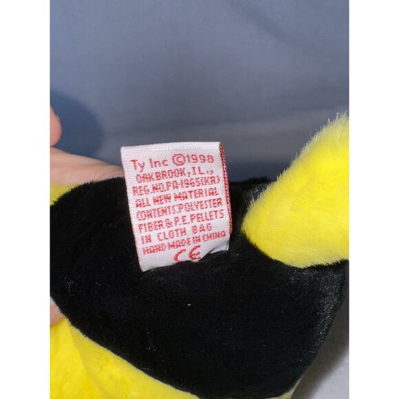 Ty Beanie Buddies Collection Bubbles The Fish Yellow/Black 1998 MWMT - Picture 7 of 7